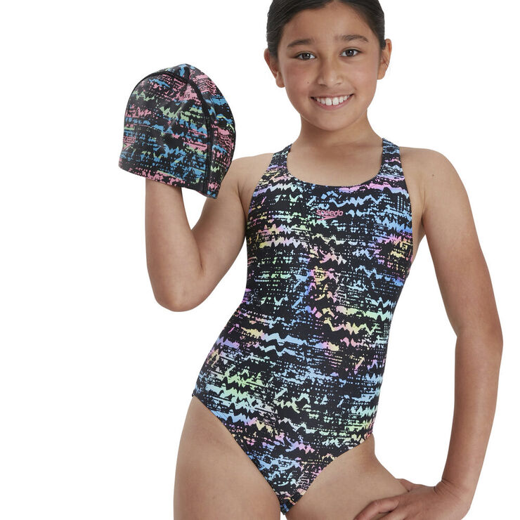 Speedo Printed Medalist badedragt Sort