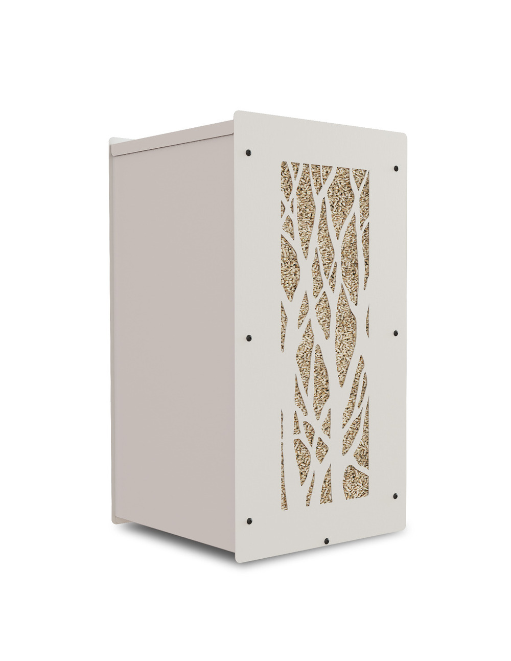 Rangement à granulés de bois 55Kg blanc arbre