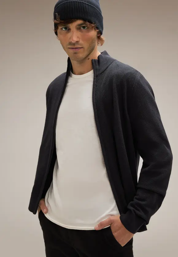 Strukturierte Strickjacke  - Black