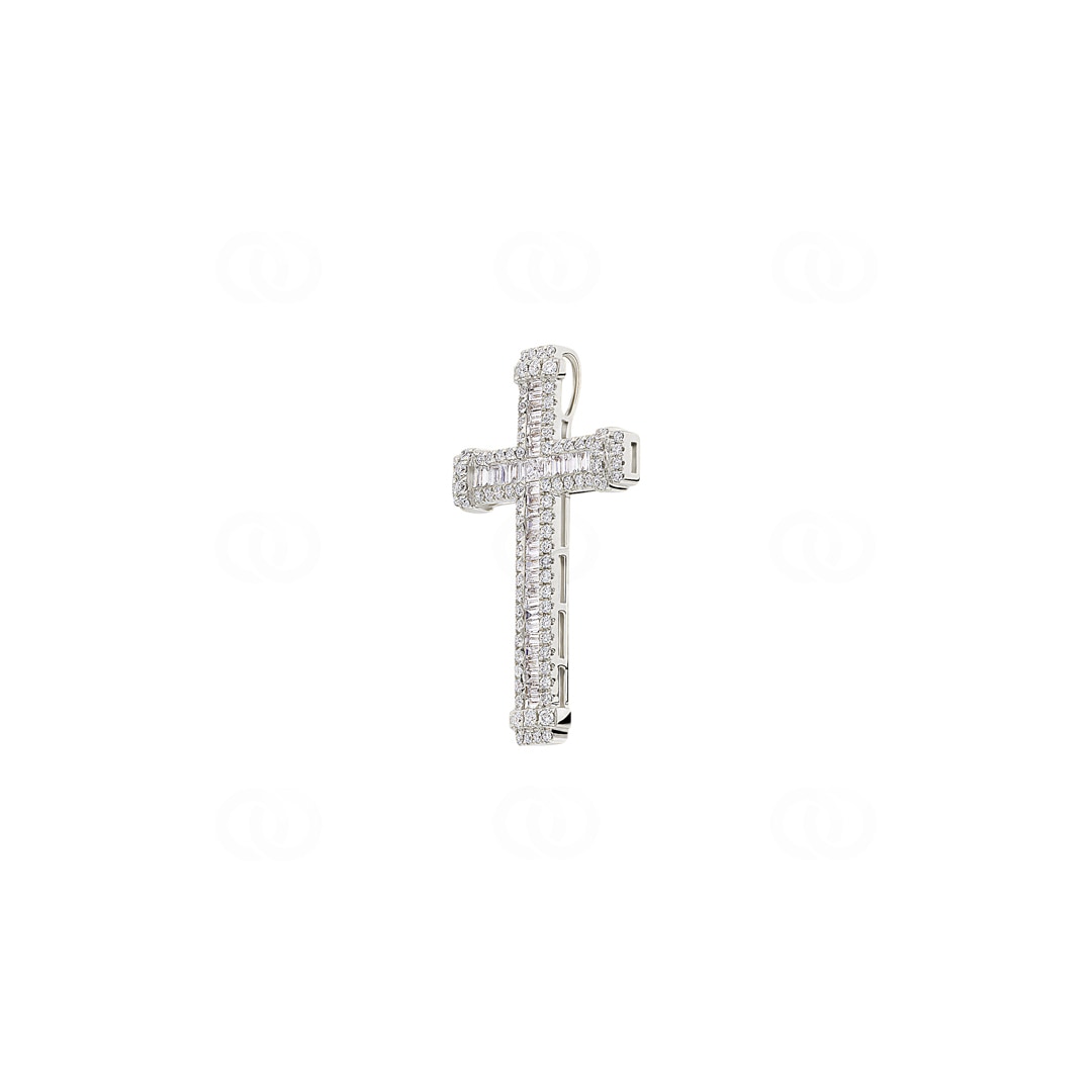 Kreuzanhänger 750/18 K Weissgold mit Diamanten 0.87 ct H/si