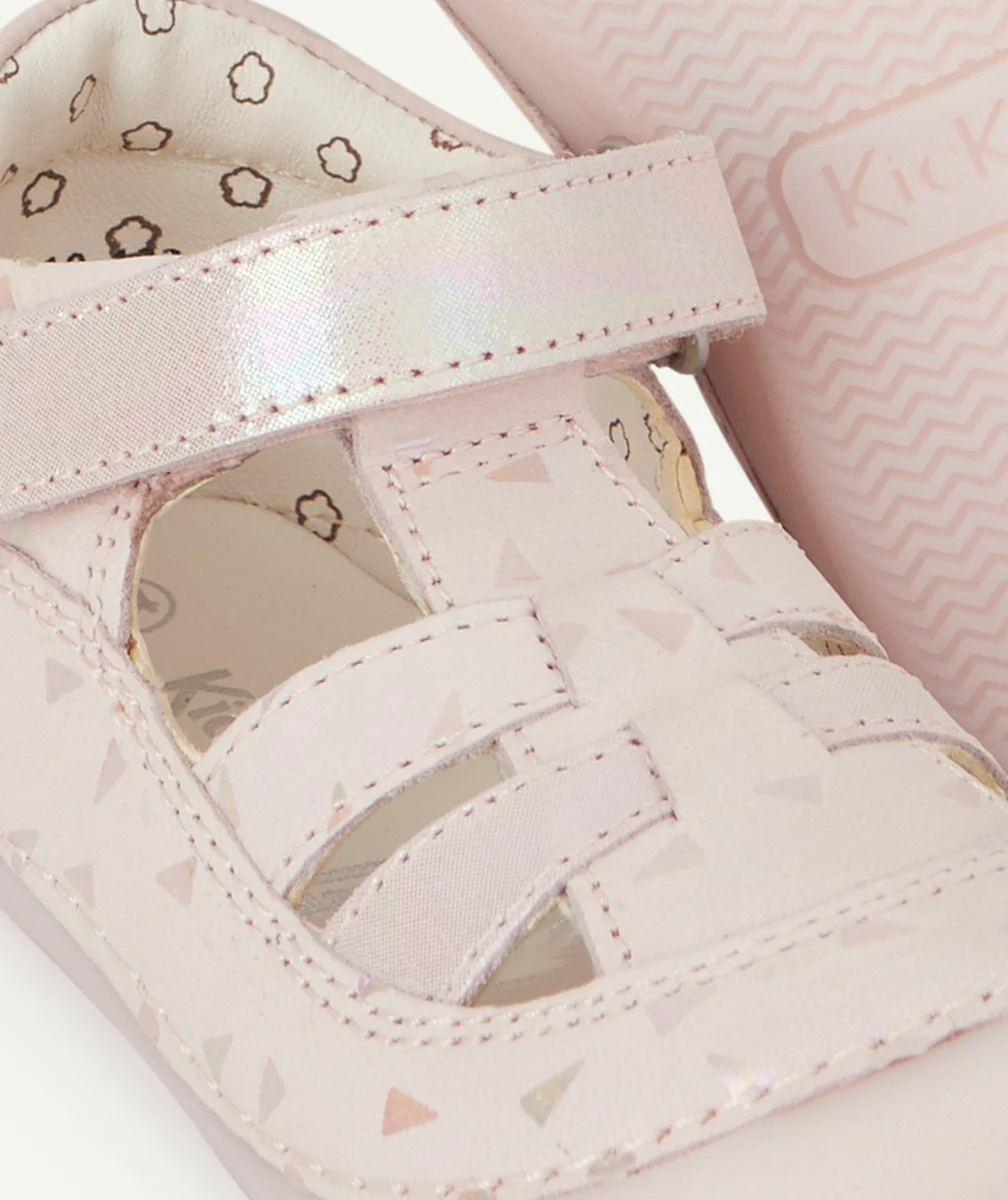 KICKERSSANDALES BÉBÉ FILLE SUSHY ROSE CLAIR EN CUIR