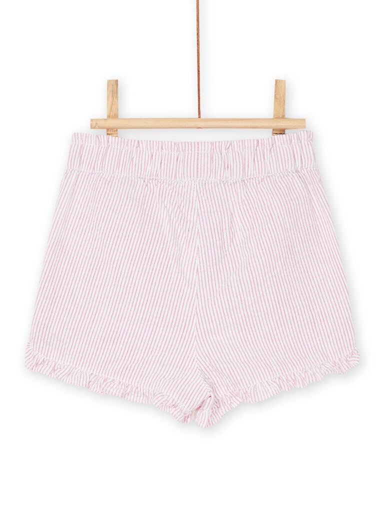 Short blanc et rose à imprimé à rayures