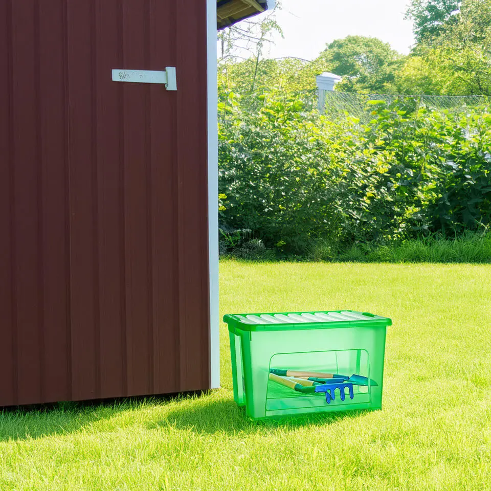 Plasticforte Opbergbox met deksel - groen - 47L - kunststof
