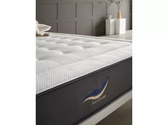 Matelas 150x190 ressorts ensachés SIMPUR EXCLUSIVE SPORT | épaisseur +/- 30 cm | avec mousse hr haute densité | soutien semi-ferme