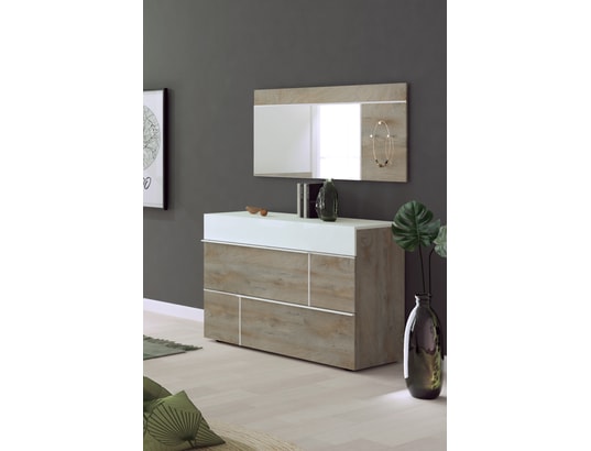 SCIAE - Commode PRADO blanc-bois commode 3 tiroirs