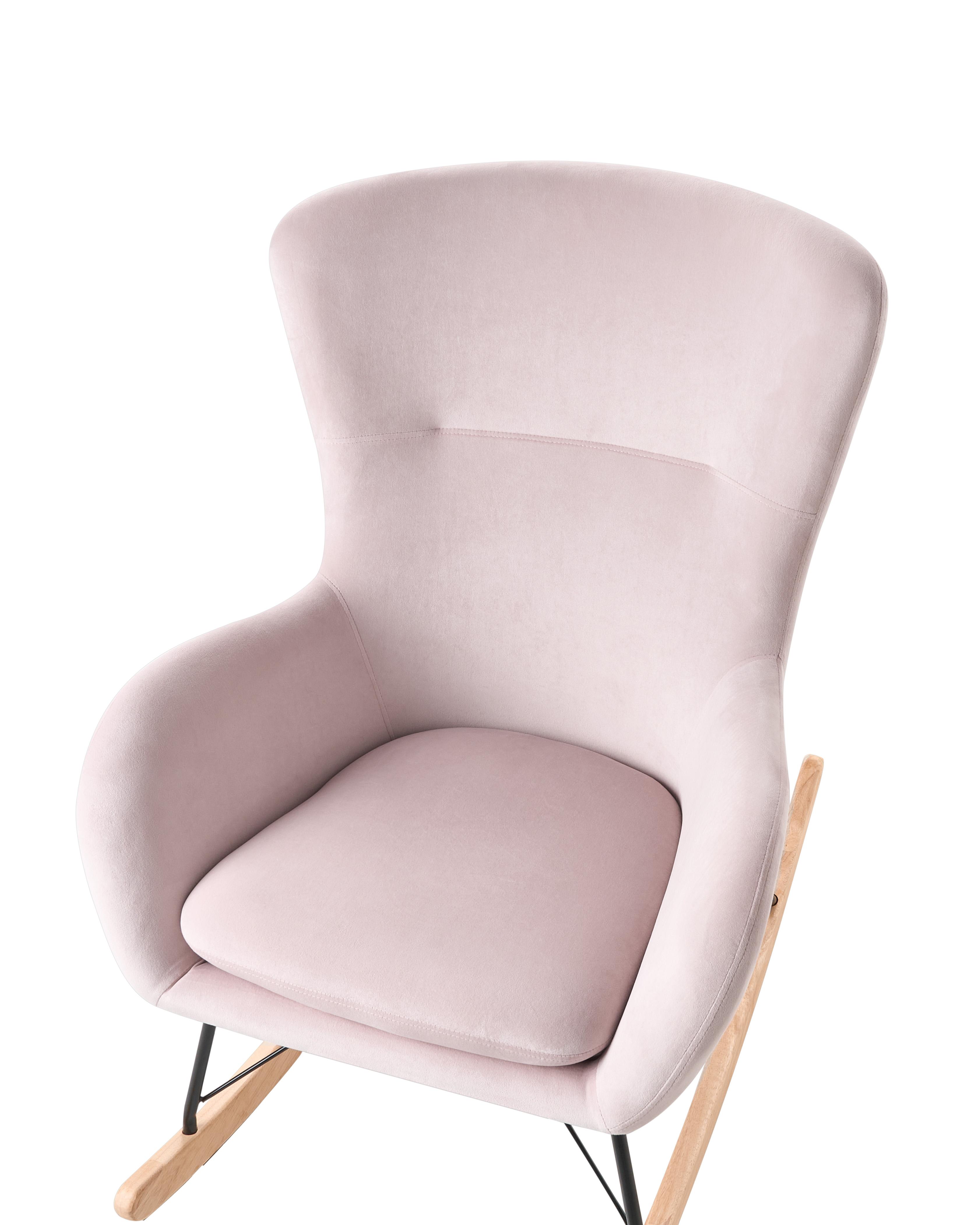 Schommelstoel ELLAN Fluweel Roze