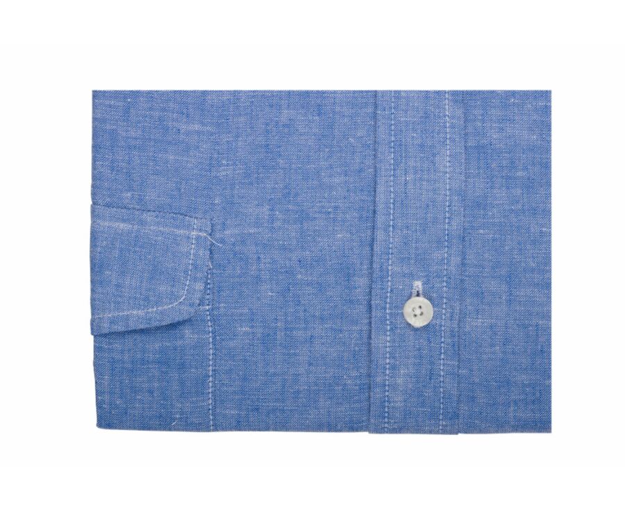 Chemise homme coton/lin Chambray Bleu Océan - SIPHÉRIN