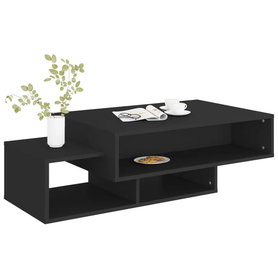 vidaXL - Salontafel - Zwart - Bewerkt hout