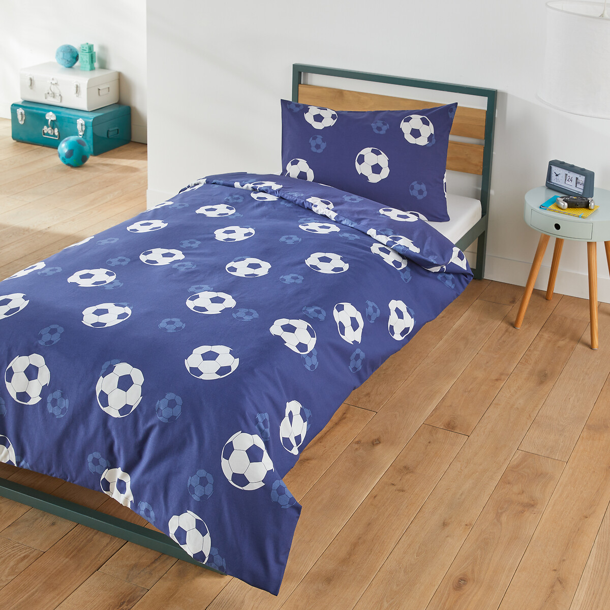 SO'HOME<br>Conjunto de cama de algodão, fronha retangular, Azul Goal