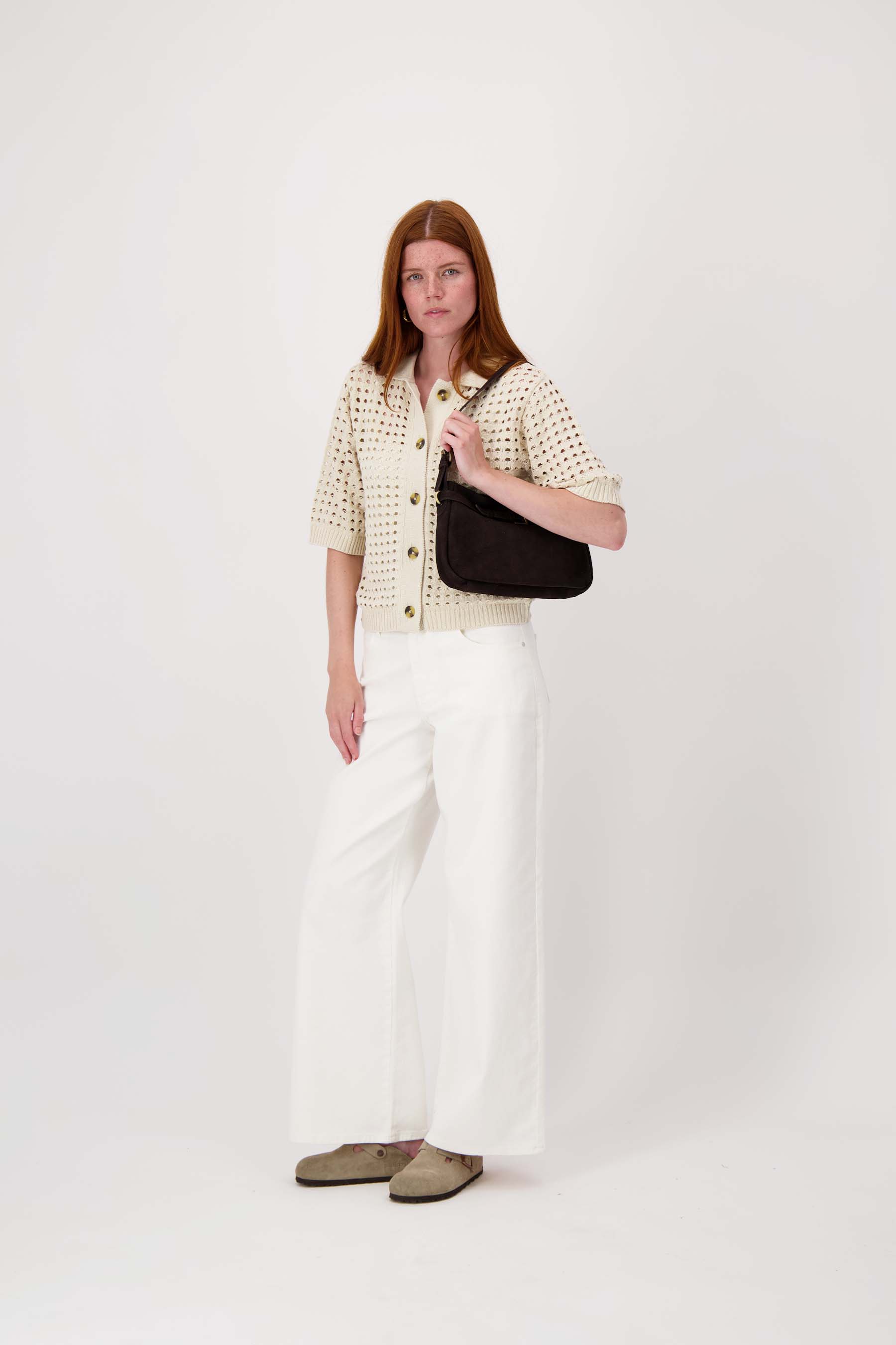 suede handtas met riempje