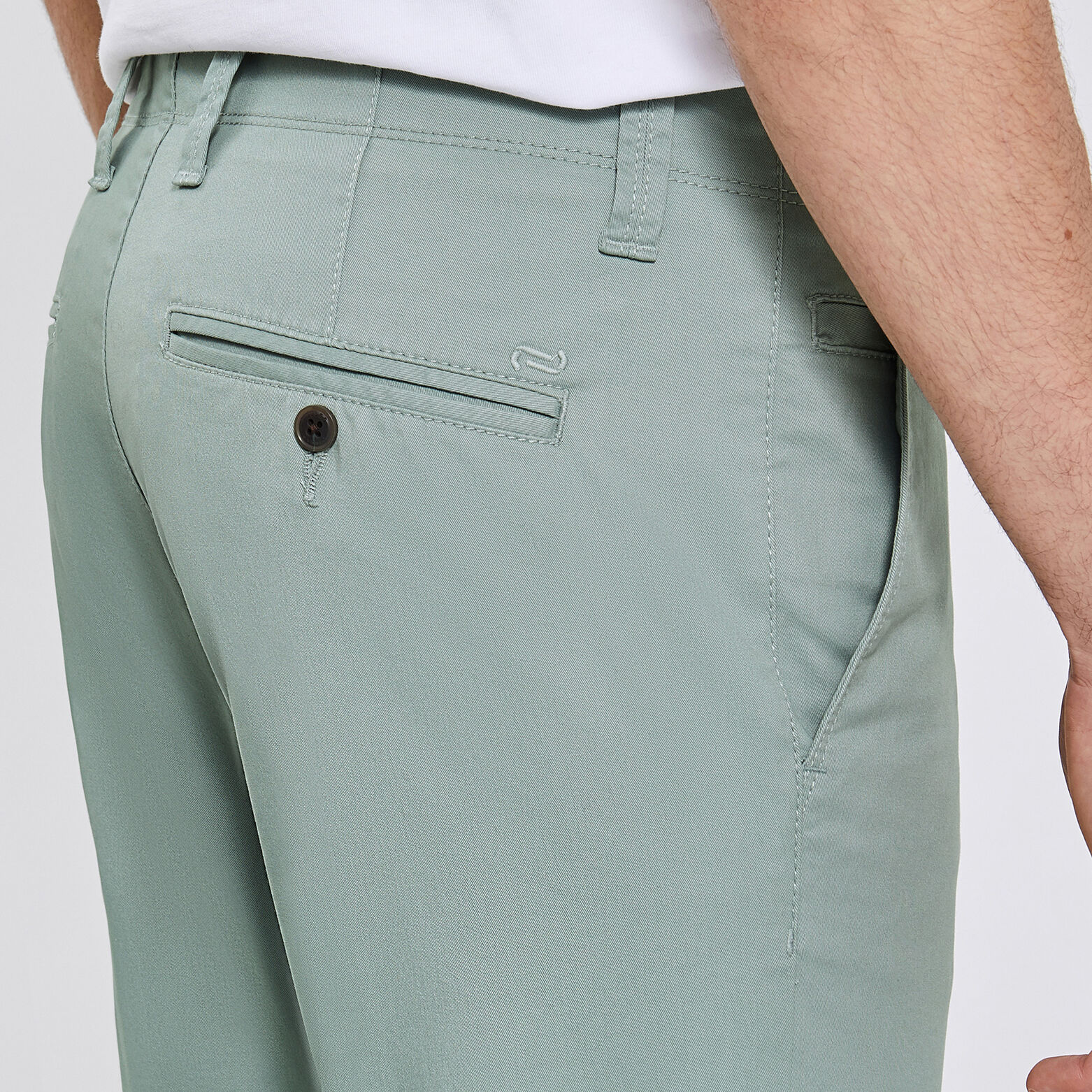Pantalon chino slim Vert Moyen