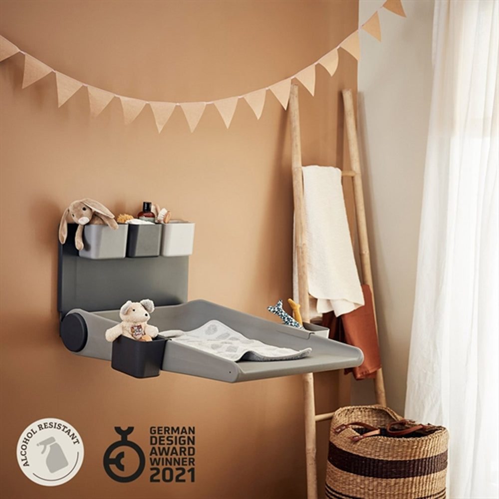 Køb Leander Wally Væghængt Puslebord Dusty Grey