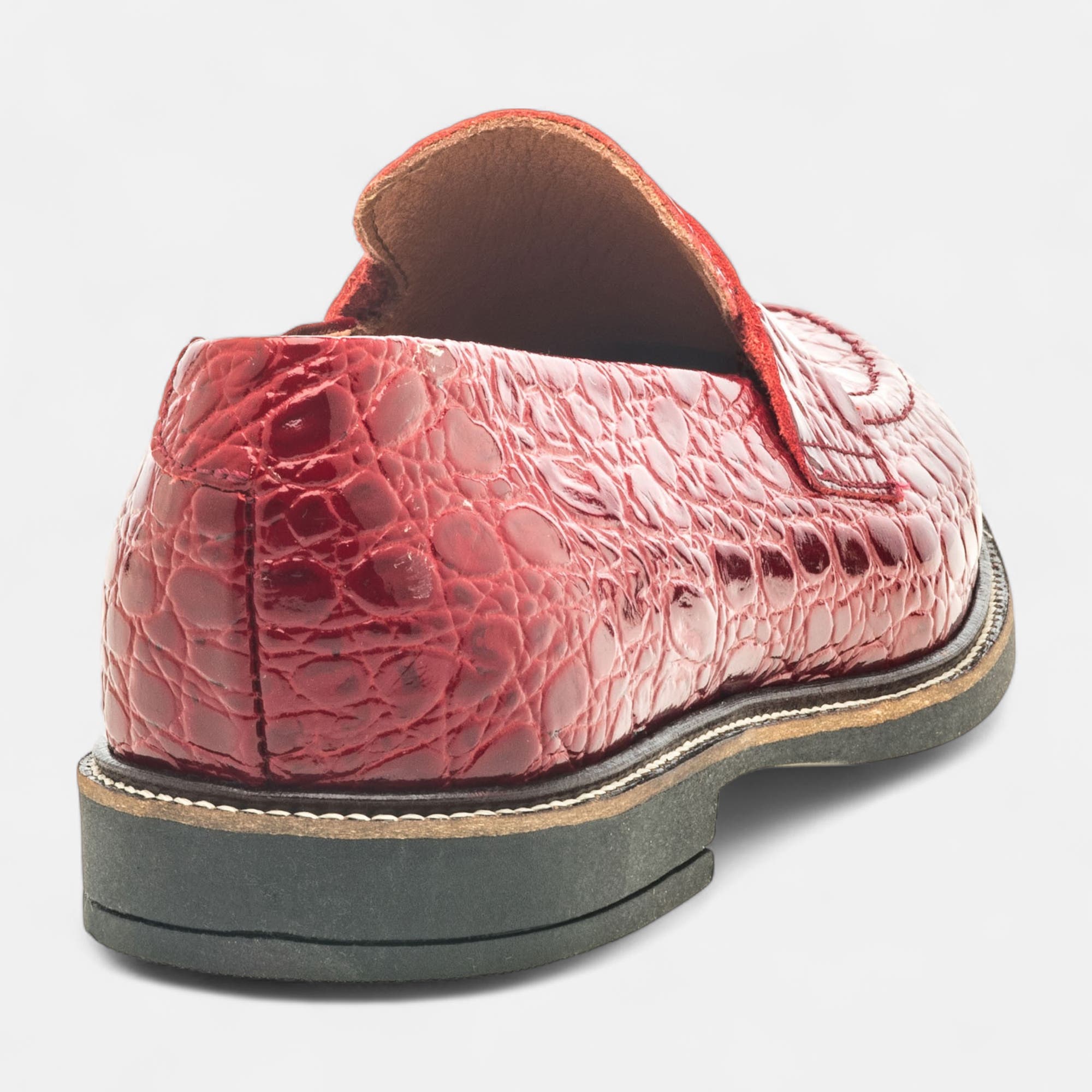 Mocassins Femme en cuir rouge