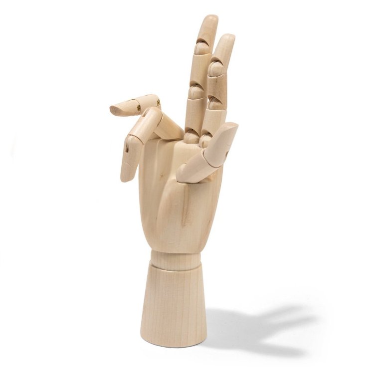 Modellhand, Holz lackiert