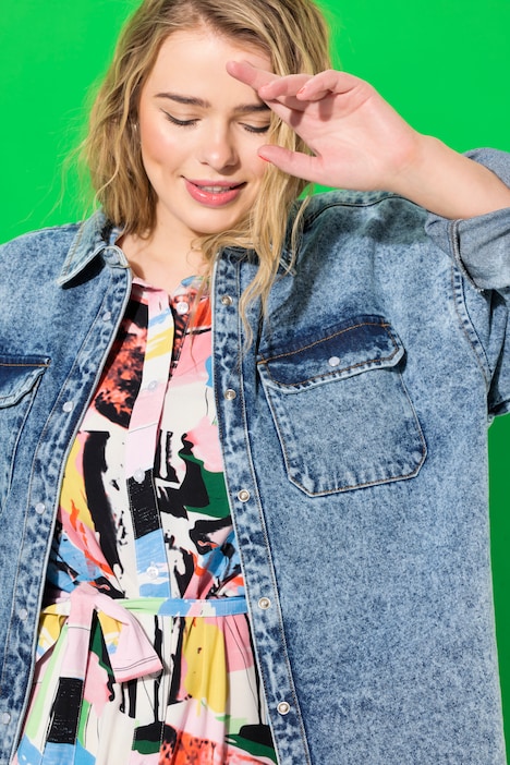 Jeanshemd, oversized, Vintage Look, Langarm