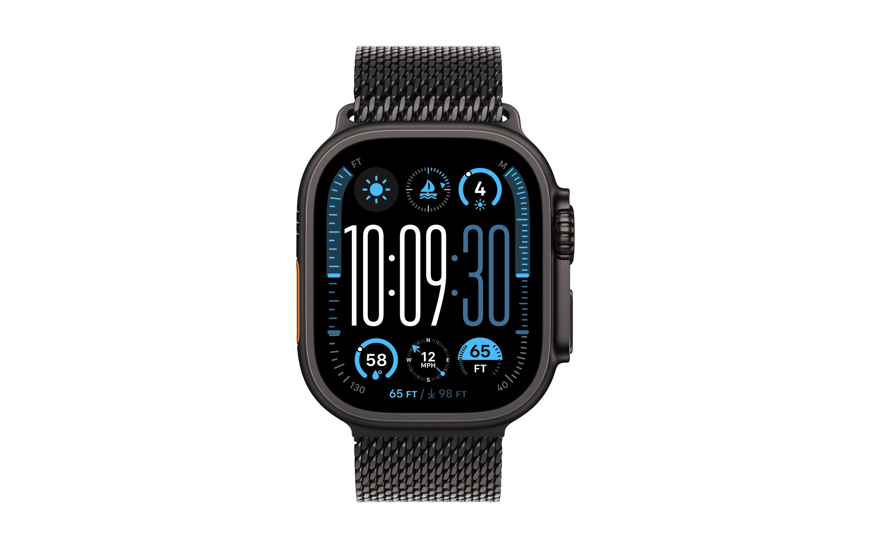 Milanese Loop 49 mm Schwarz L<br>Armband für Apple Watch 42/44/45/49 mm
