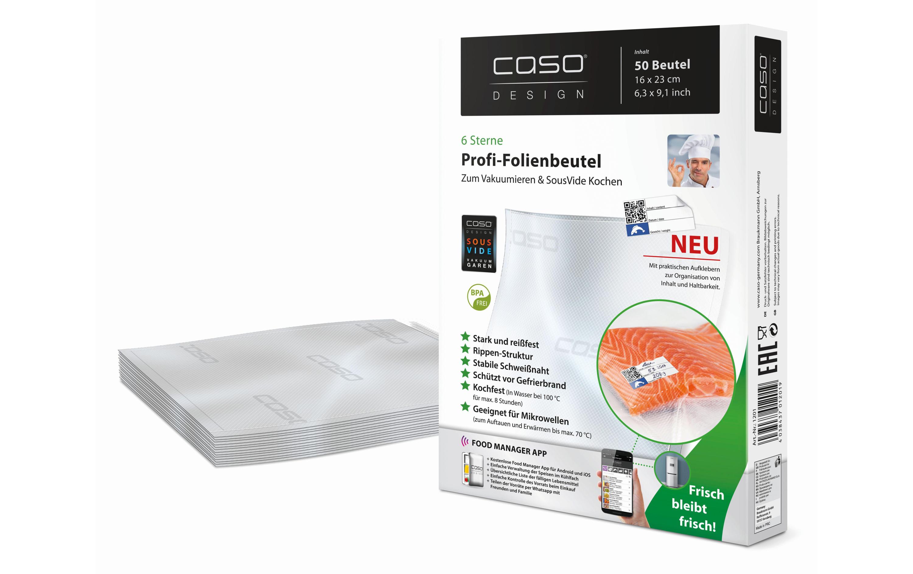 Vakuumierbeutel 50 StückProfi-Folienbeutel zu Caso-Geräte