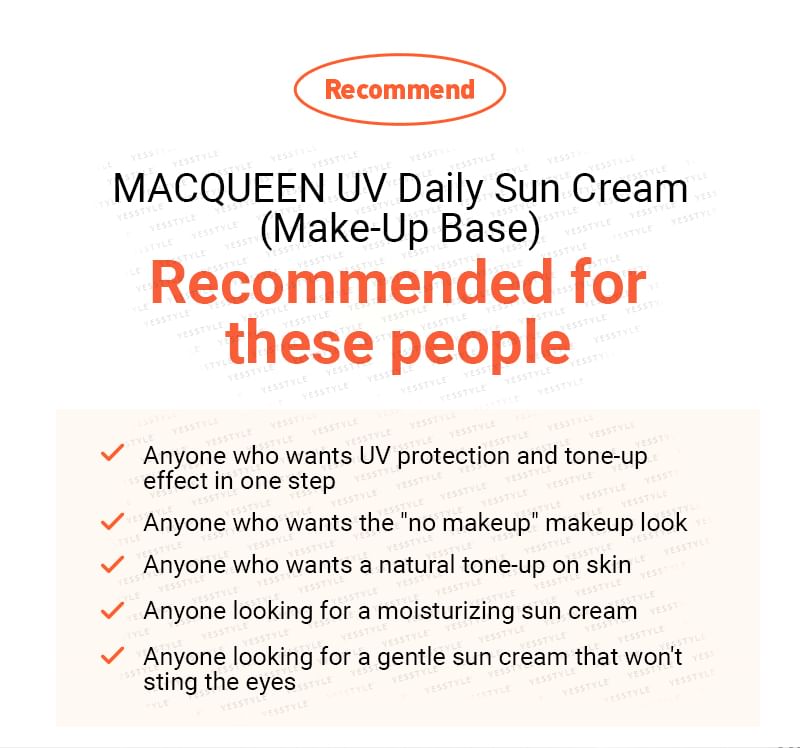 MACQUEEN - UV Dagelijkse Zonnecrème (Natuurlijke Make-Up Basis)