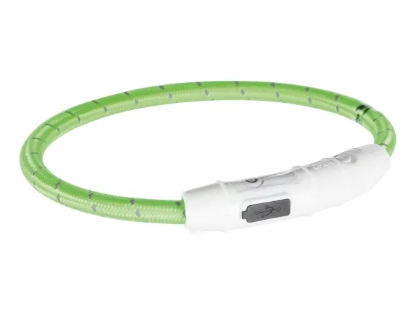 TRIXIE Halsbånd - LED - Nylon - Grøn - XS-S - 350 mm - Lyshalsbånd - 12700