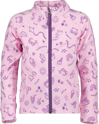 Didriksons Jadis Genser med Glidelås, Doodle Orchid Pink