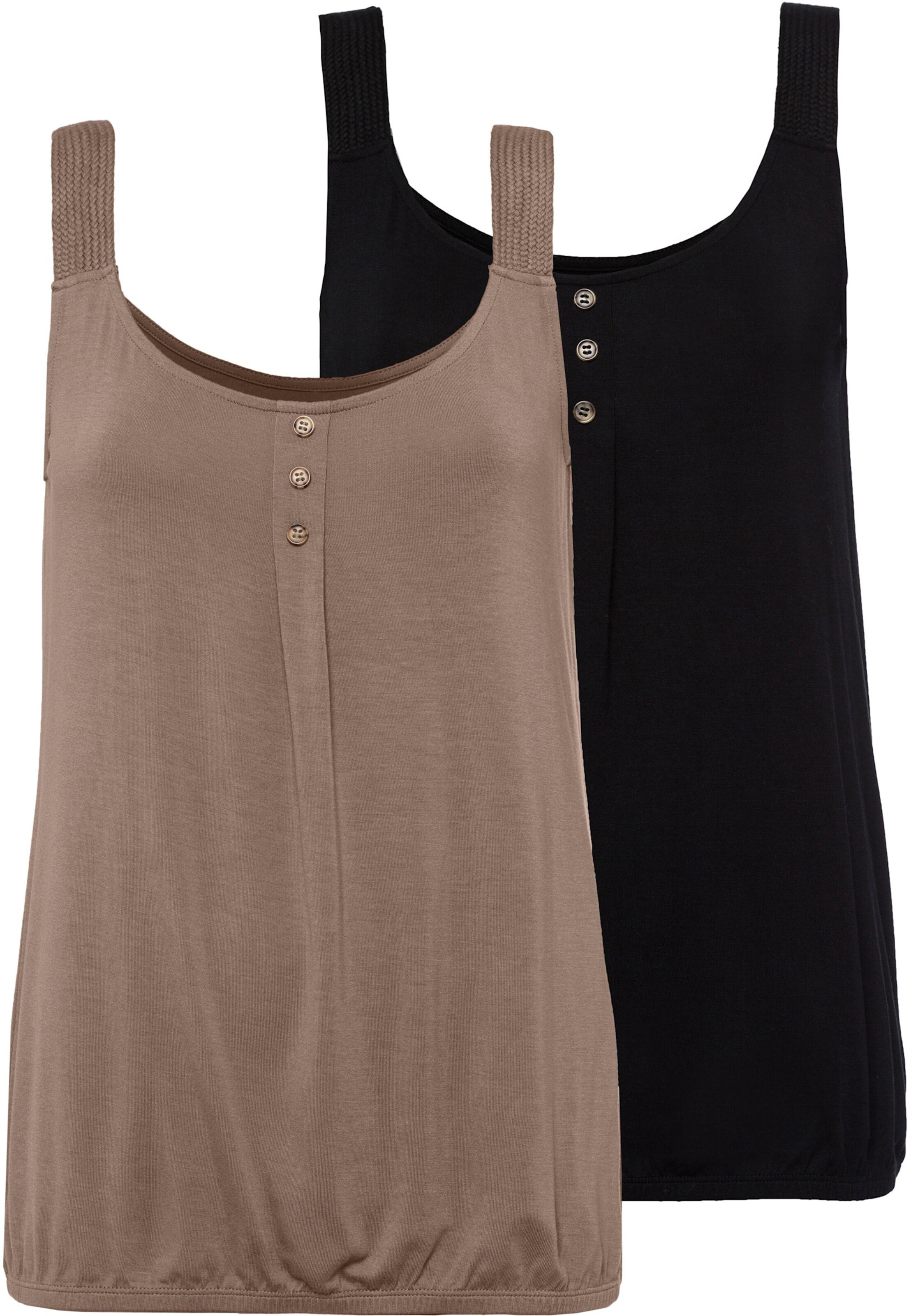 LASCANA Strandtop in taupe, schwarz