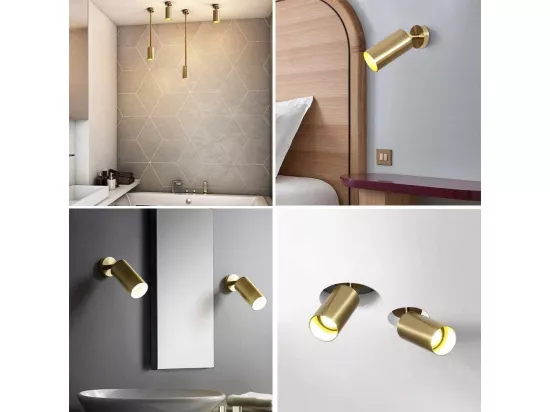 NETTLIFE Plafonnier LED spot de plafond GU10 rotative à 330°métal vintage rétro