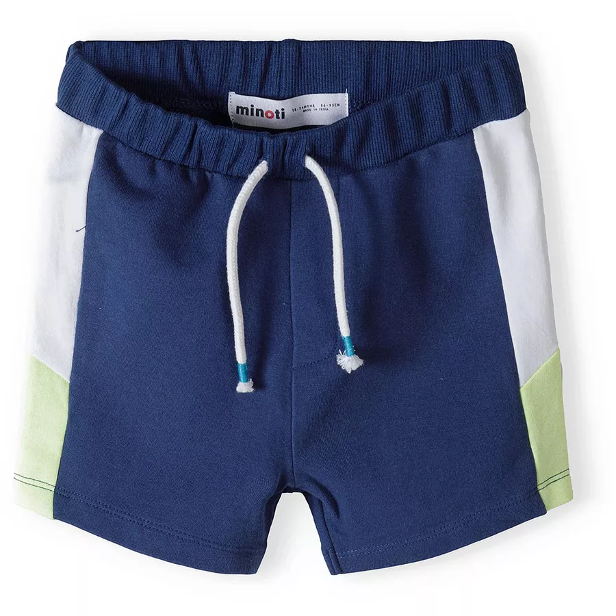 MINOTI Sweatshirt und Shorts Set DunkelblauWeiß