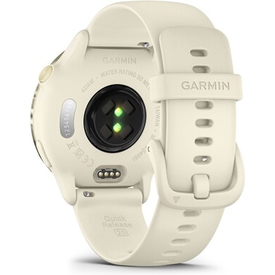 Montre connectée Garmin vívoactive 6, lunette Lunar Gold avec boîtier ivoire