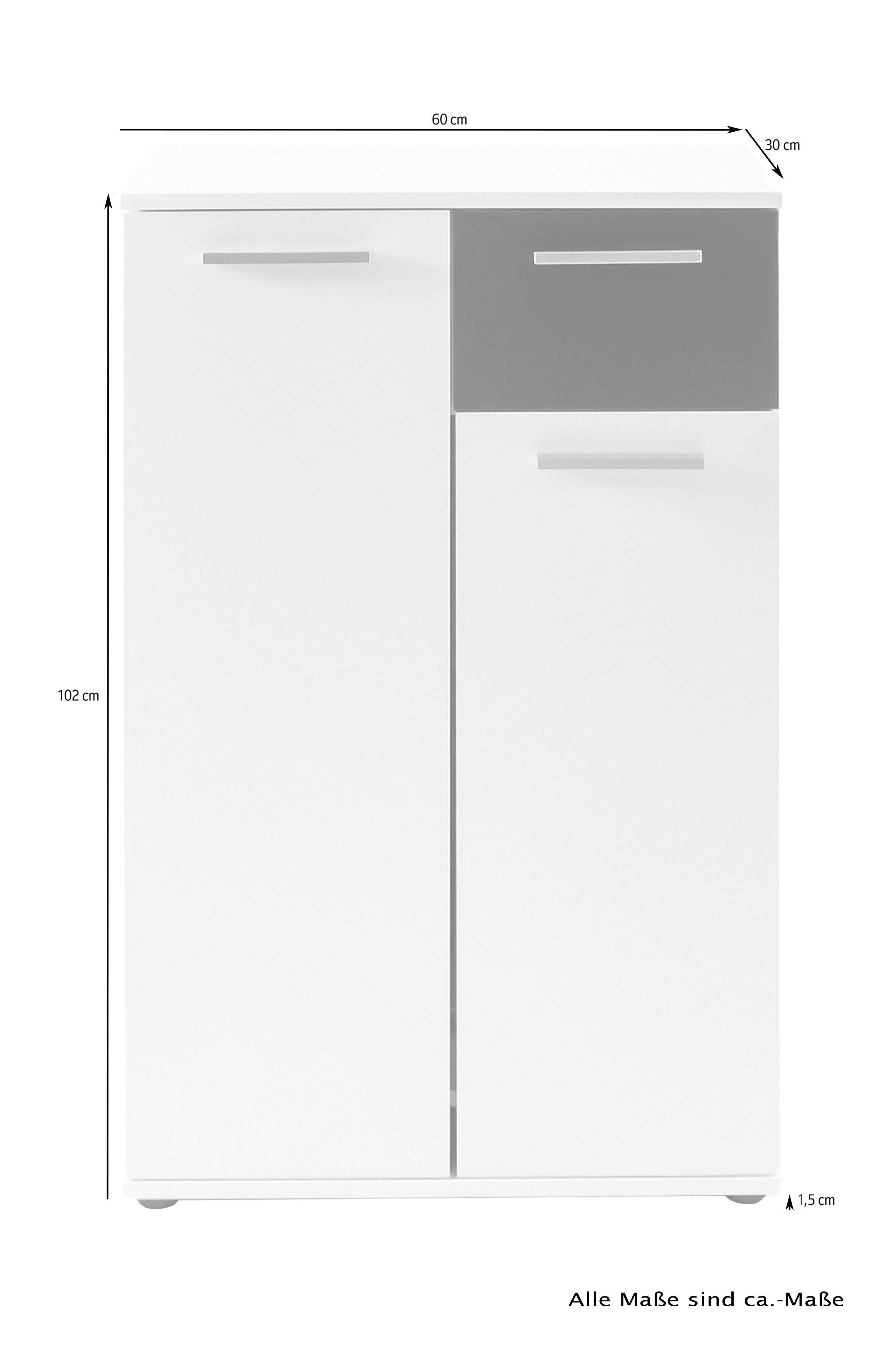 byLIVING Schuhschrank JAKOB, Breite 60 cm, schwarz/weiß