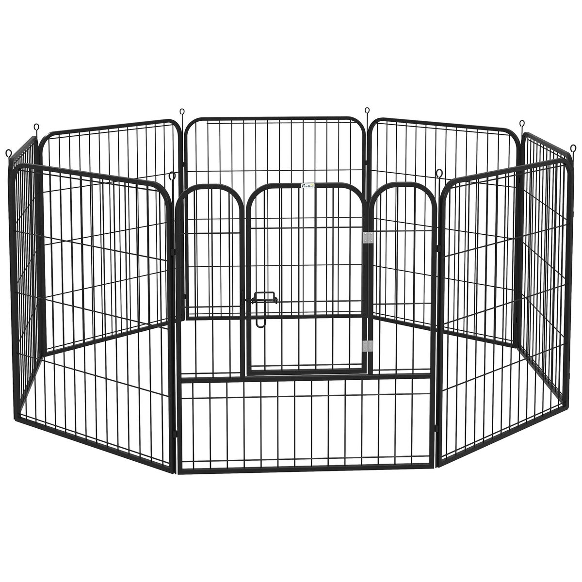 PawHut Huisdierenspeelpen, 80B x 80H cm, Metaal, Zwart