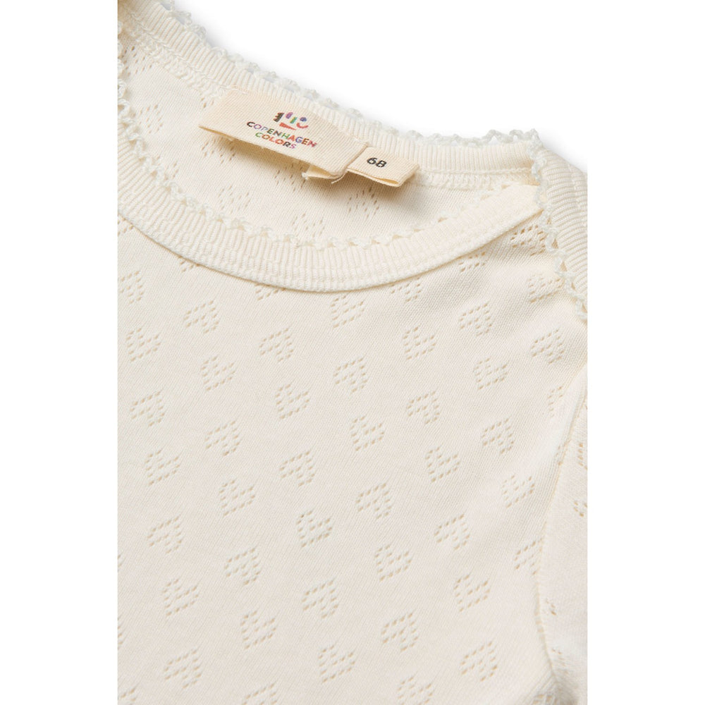 Køb COPENHAGEN COLORS Cream Pointelle Heart Lapneck Body Ss