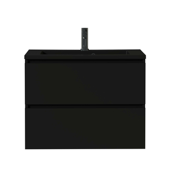 Tiger Badkamermeubel Karlo 80 cm Mat Zwart met Zwarte Wastafel