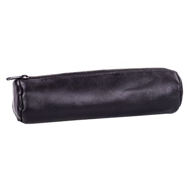 Oxford - Trousse ronde - 1 compartiment - cuir ébène noir