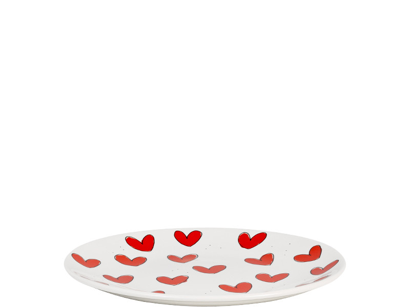 Bord 22cm Rode Hartjes