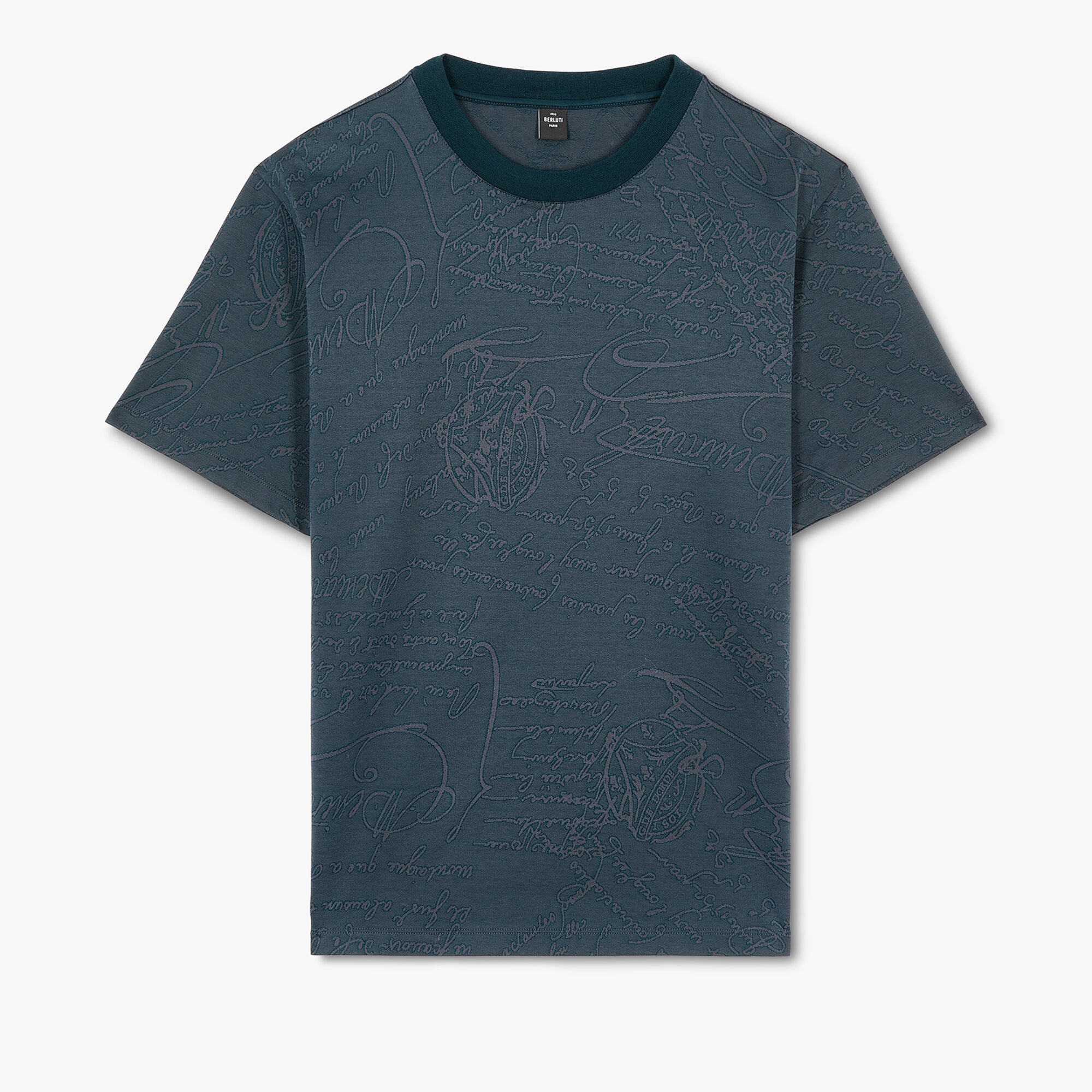 T-Shirt En Jacquard Scritto All-Over