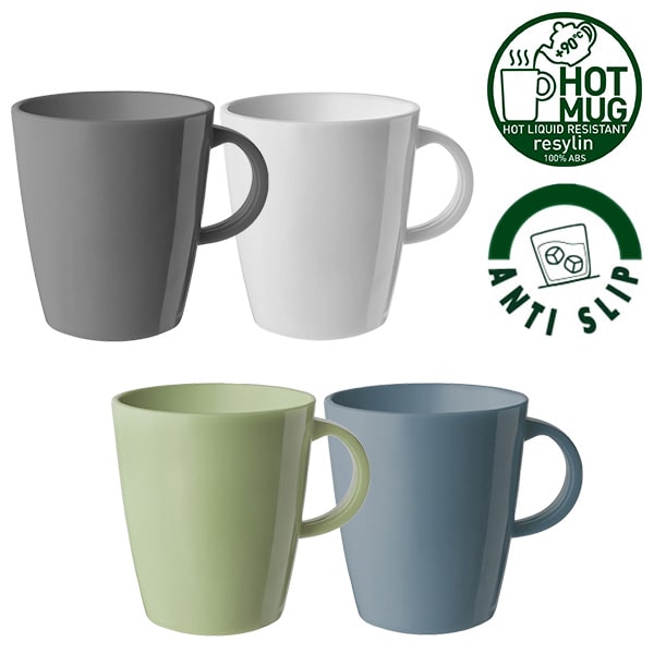 Lot de 4 Mugs Resylin Dolomit 30cl anti-dérapants BRUNNER
