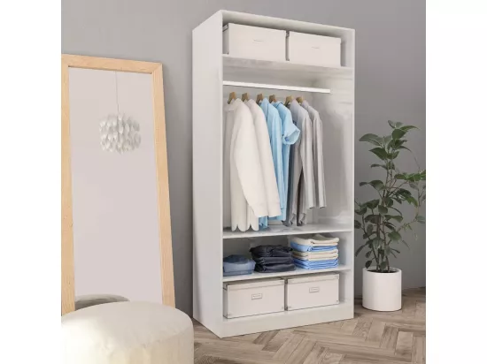 Garde-robe Blanc brillant 100 x 50x200