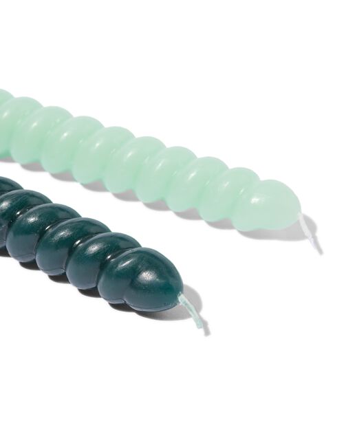 bougies torsadées vertes 4 pièces