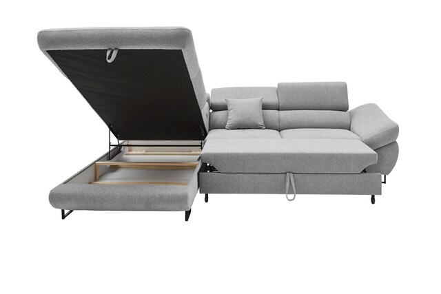 CASAVANTI Ecksofa FABIO 235 x 280 cm Primo hellgrau