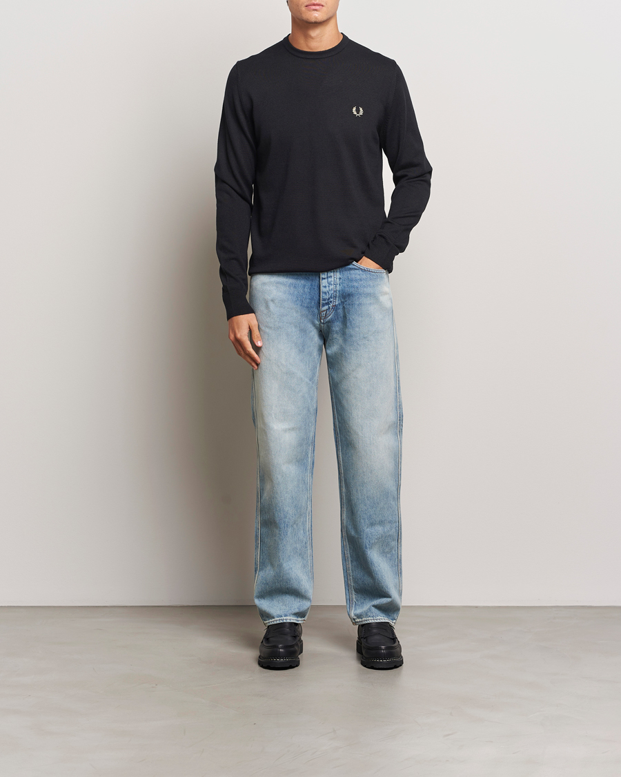 Fred Perry Classic Crew Neck Jumper Black