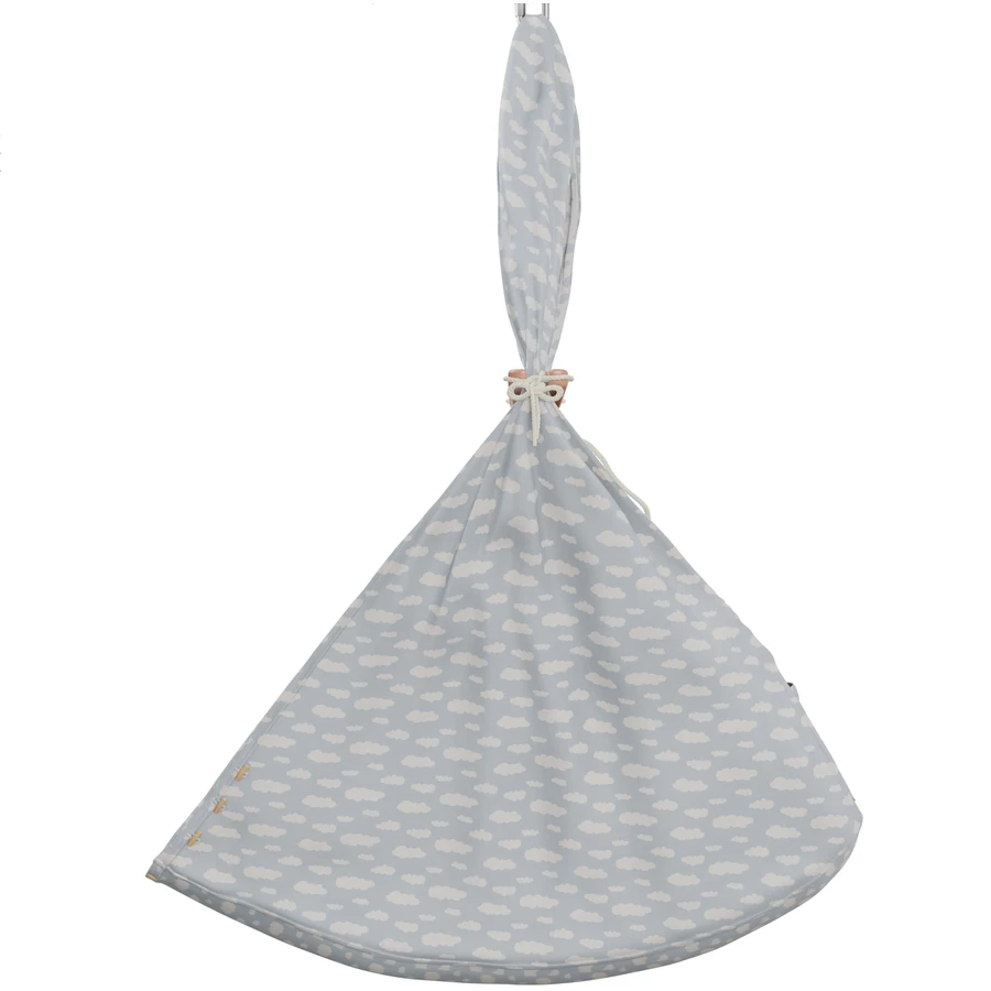 SCHMUSEWOLKE Baby Federwiege Clouds BabyBlue mit Türklammer Beige