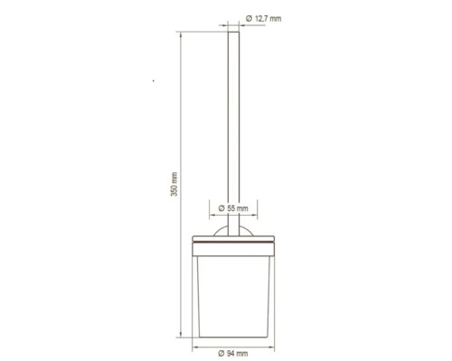 Lenz VIDA chroom toiletborstelset