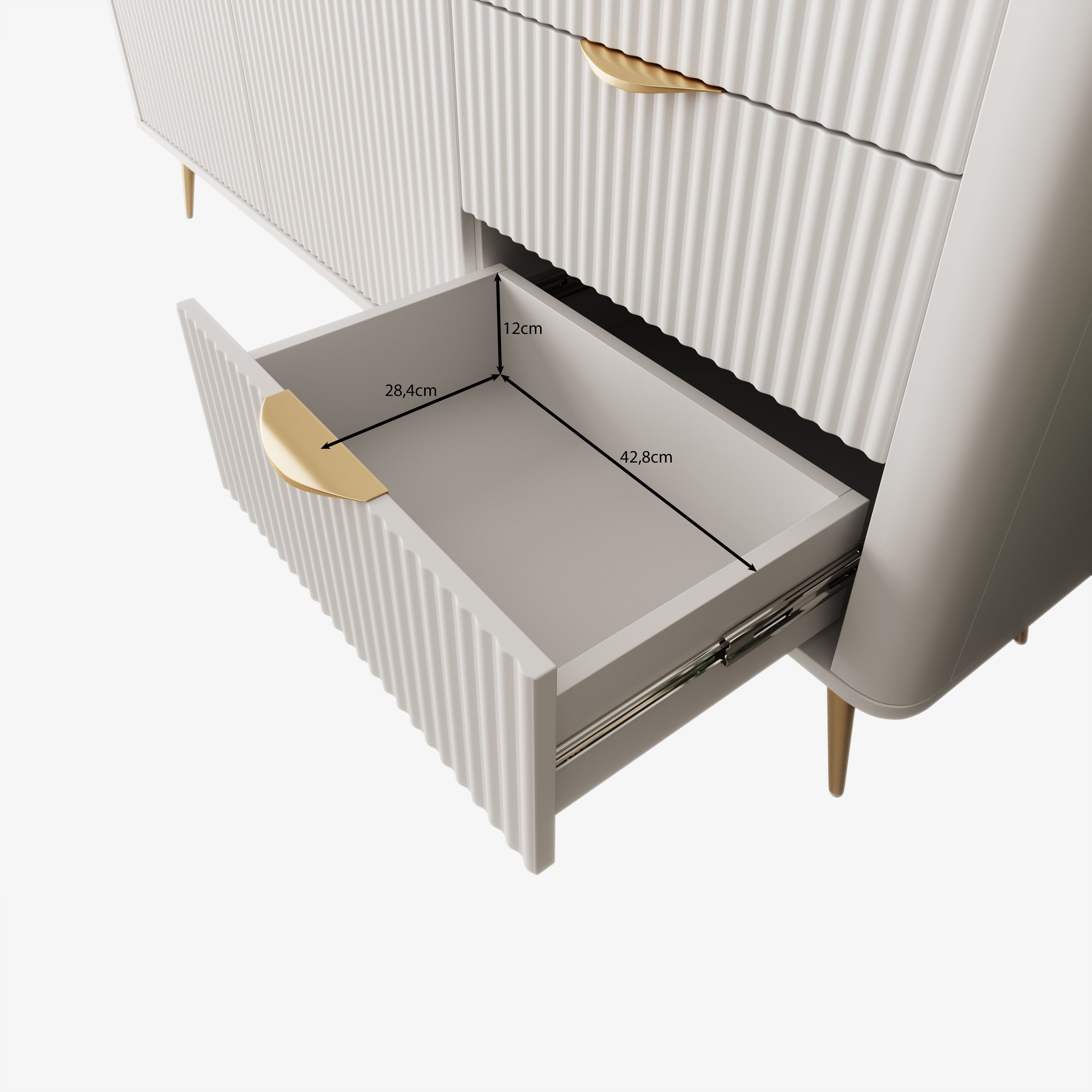 Lima - Dressoir - Wit - 163x38x81 cm