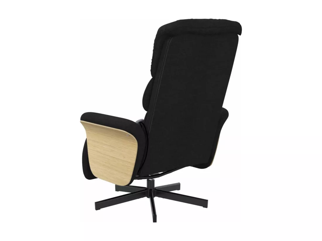 Fauteuil inclinable massant avec repose-pieds noir tissu