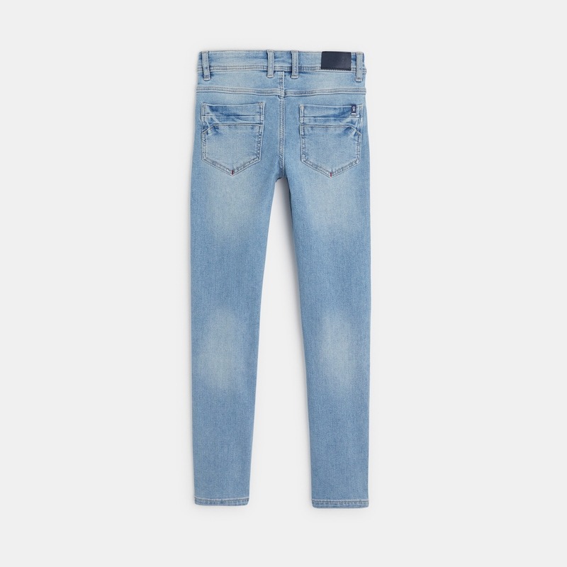 Jean skinny délavé bleu garçon