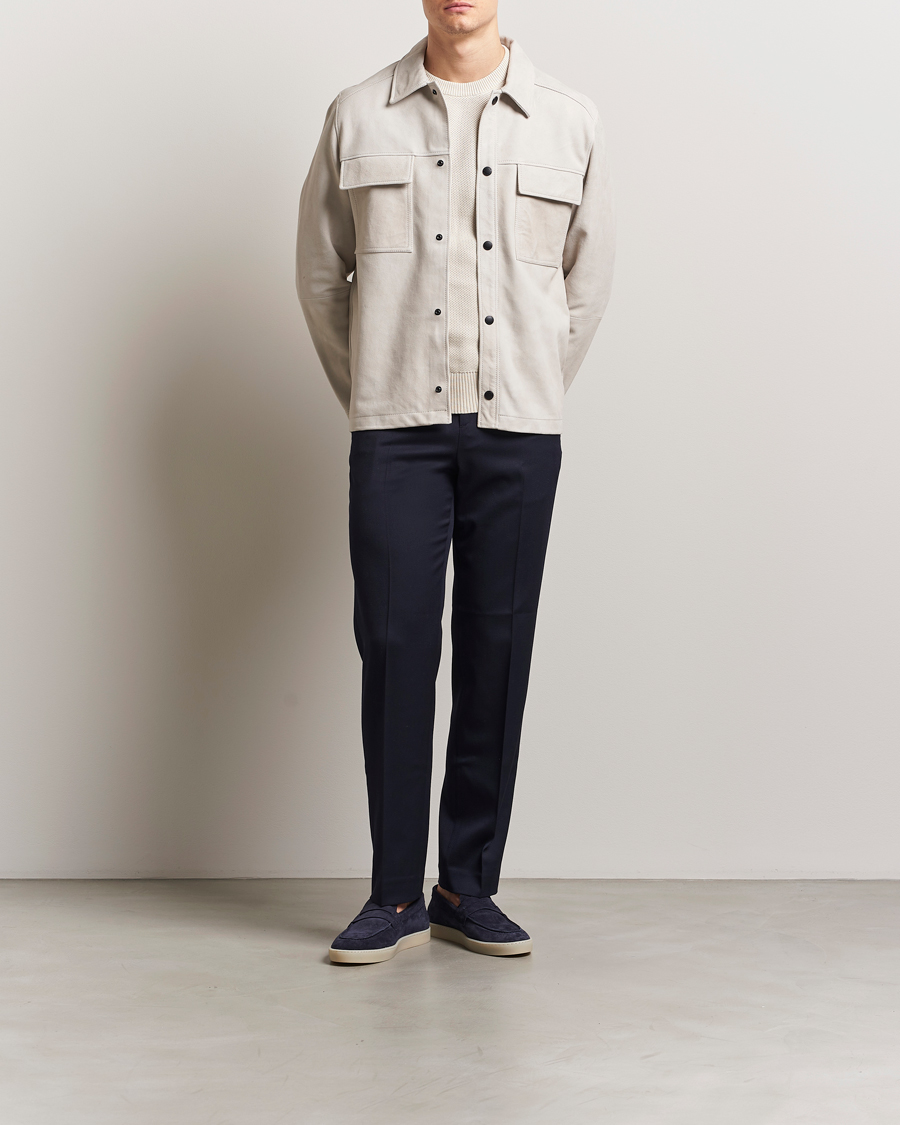 J.Lindeberg Wilden Suede Overshirt Moonbeam