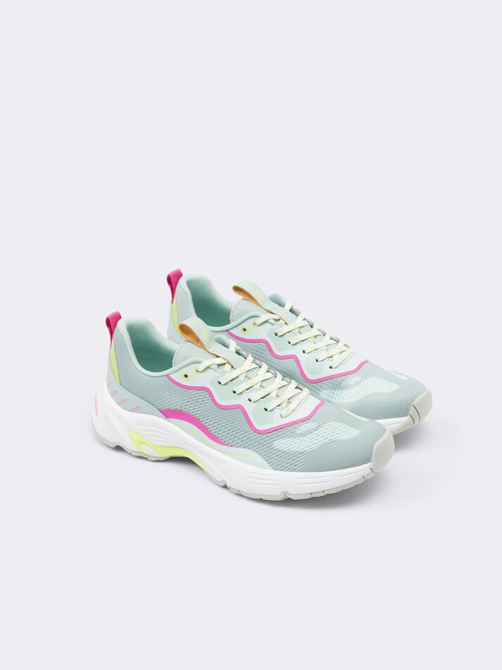 Conjunto esportivo técnico combinado para meninas - Verde Água