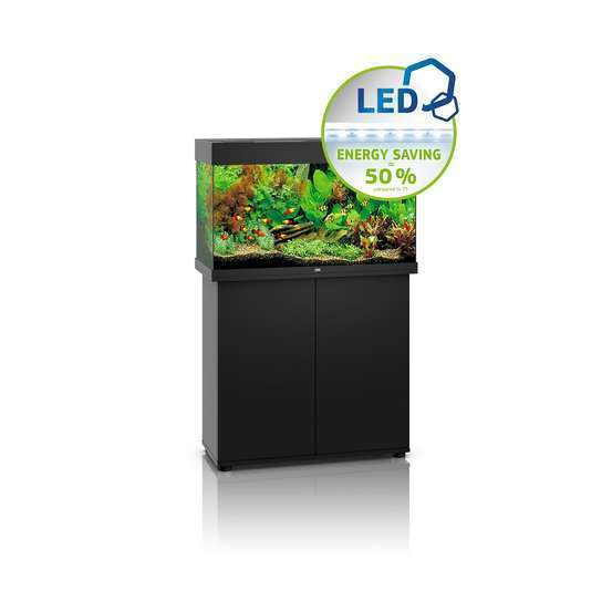 Aquarium avec meuble LED Rio 125 en bois noir - H.73 cm