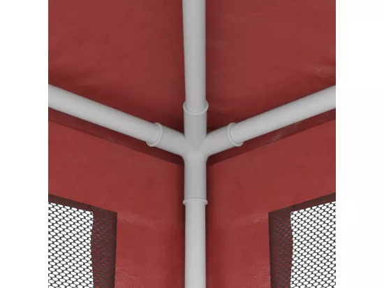 Tente de fête avec 4 parois latérales en maille Rouge 3x4m PEHD