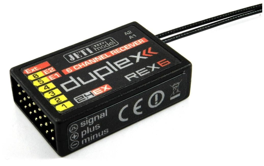 Empfänger Duplex REX 6 2.4 GHz EXTelemetrie-fähiger 6 Kanal Empfänger kompatibel mit Duplex 2.4 GHz EX und EX-Bus Protokoll